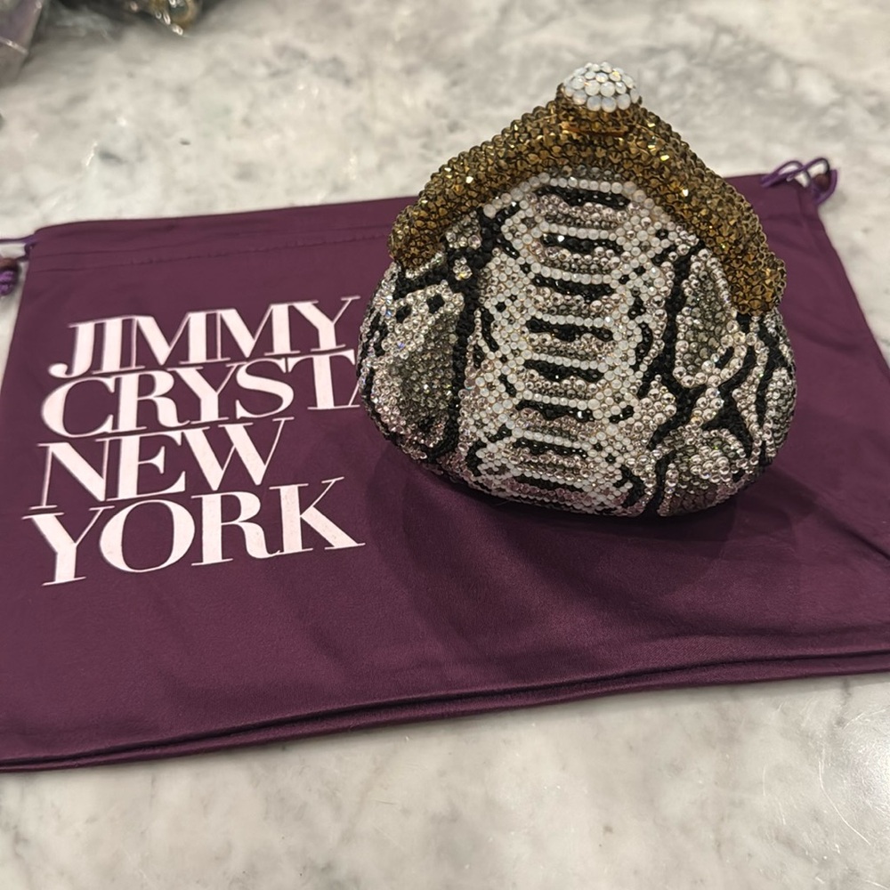 Jimmy Crystal New York Crystallized Python Patter… - image 1